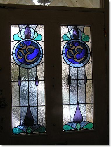 Faith themed stained glass